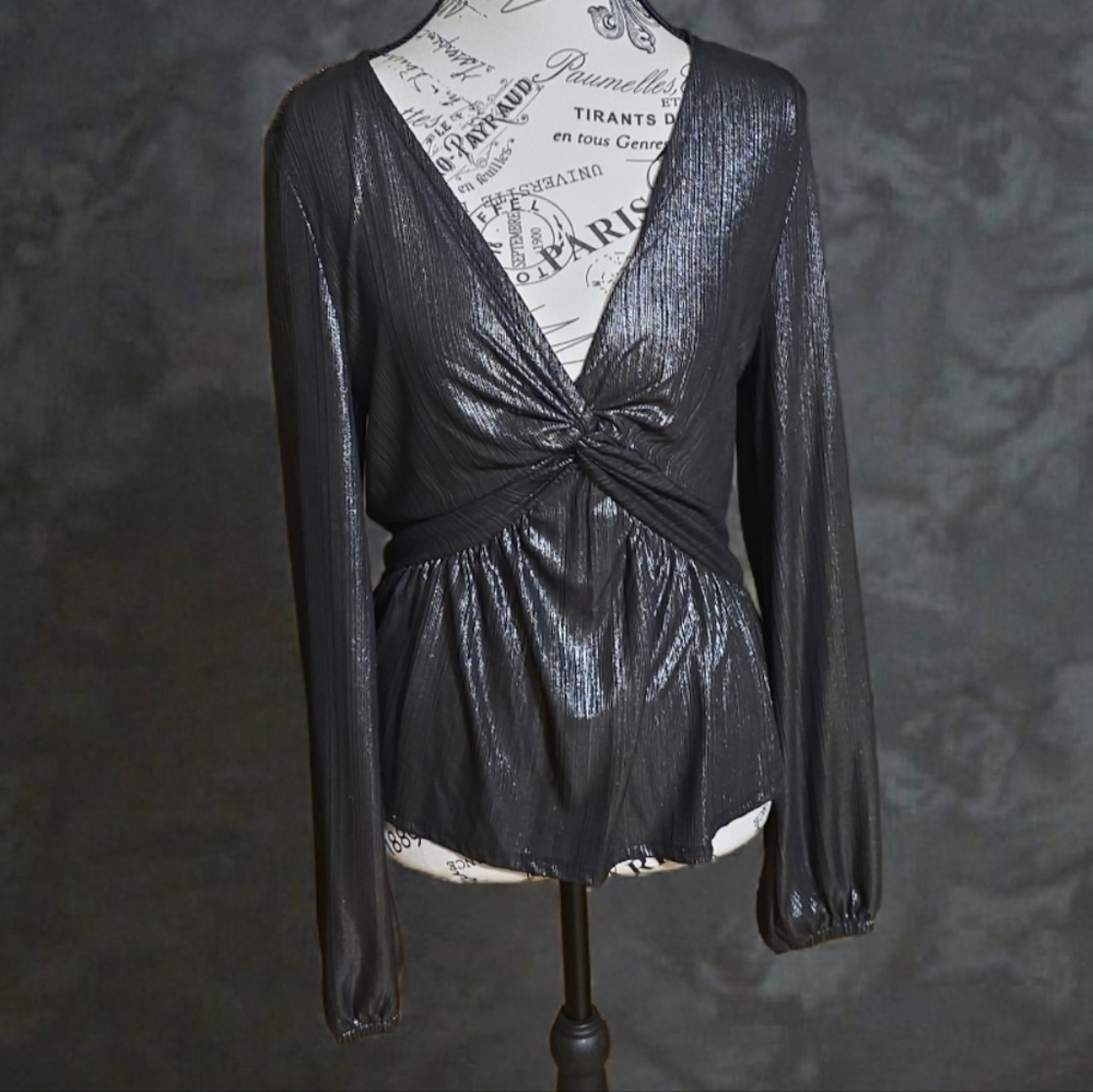 Bold Elements Shimmering Silver Blouse - image 1
